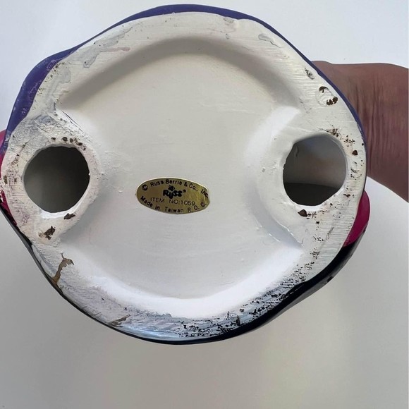 Russ Berrie 7.5” Pumpkin Skeleton Head Candleabra Decoration Vintage 70’s - Picture 8 of 8